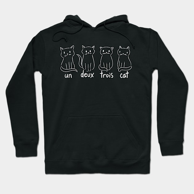 Un Deux Trois Cat Funny French Cat Hoodie by Visual Vibes